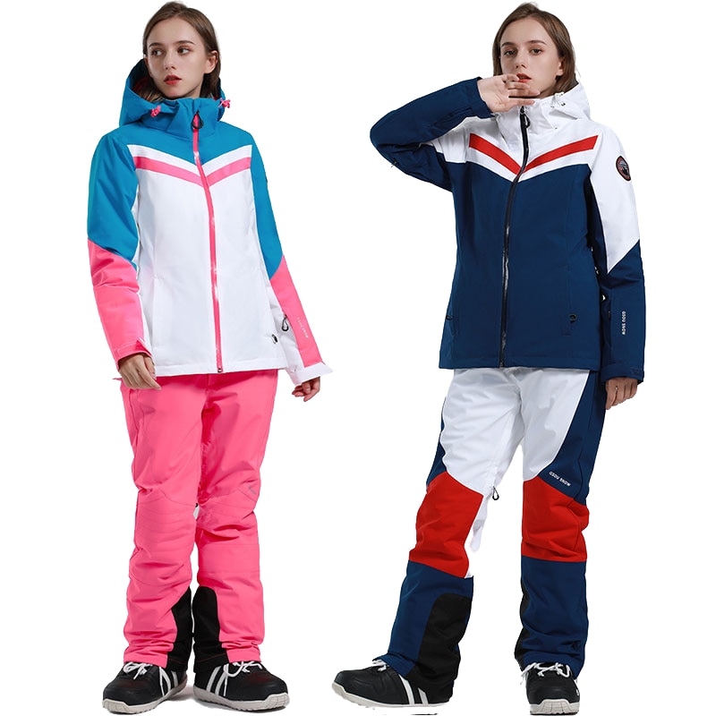 신제품 여성 스키복, 겨울 야외 착용, 바람막이 방수 스키 스노우보드 세트, 여성 보온 스키 재킷 또는 바지 스노우슈트